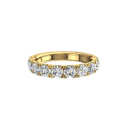 Demi-alliance 10 diamants synthétiques ronds 1.30 carat or jaune Gabriela